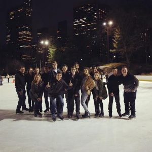 Feather staffers ended the day with a bit of extra exercise. They ice skated in Central Park, at one point forming a Congo line. 