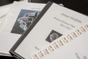 The seniors have been working on their senior portfolios for the majority of the school year.